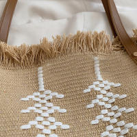 Bolso De Mano Casual Grande Para Playa Y Compras Bolso De Hombro Mujer Bolsa De Compras Con Manija Superior Bolso De Mujer De Lino Con Cierre Hasp - details 14