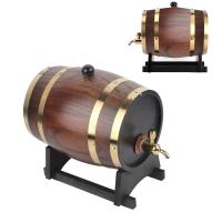 Barrel De Madera De Roble Retro De 3L Para Vino Brandy Y Whisky Con Grifo Contenedor De Cerveza De Barra Ecológico - details 2