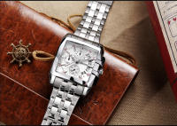 Reloj De Pulsera De Lujo Para Hombres MEGIR De Acero Inoxidable Cuarzo Emprendedor Con Dial Grande Luminoso Cronógrafo Resistente Al Agua Estilo Business - details 14