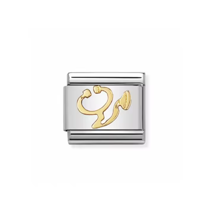 Link Estetoscopio Acero y Oro 030109 17 para Hombres - Accesorio para Reloj - 1