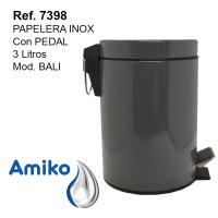 PAPELERA AMIKO DE ACERO INOXIDABLE CON PEDAL Y CUBETA INTERIOR EXTRAIBLE DE 3 LITROS MODELO BALI - details 0