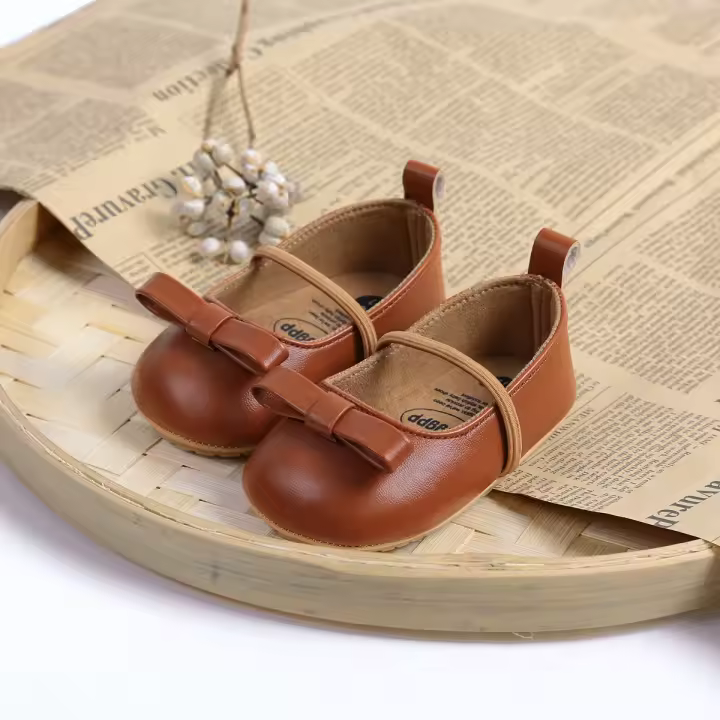 Zapatillas MYGGPP Para Bebés Niñas Zapatos De Boda Y Fiesta Princesa Con Lazo Cierre Elástico Material Superior De Cuero Todas Las Estaciones - 1