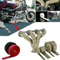 Cinta Térmica De Fibra De Vidrio Para Moto 5M Roll Protección Contra Calor Para Escape Tubo De Cabeza Con Cordones De Acero Inoxidable - details 4