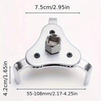 Llave De Filtro De Aceite Ajustable Universal Desde 2 1/2 Pulgadas Hasta 4 5 Pulgadas Con Conjunto De Herramientas De Eliminación De 3 Mandíbulas - details 2