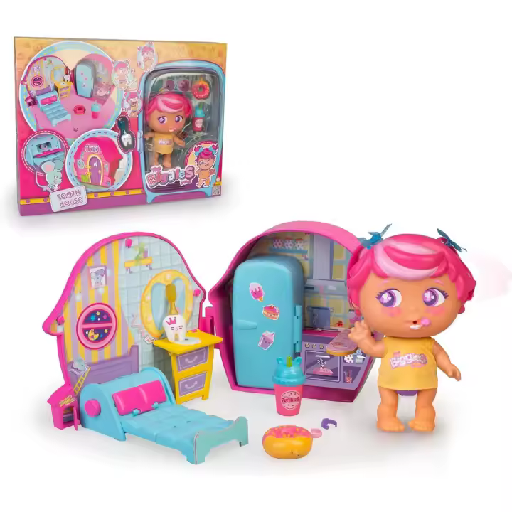 Famosa Muñeca Biggie Yumi Yummy Tooth House - Hermana Mayor de Bebés Bellies y Juguete para Niñas y Niños - 1
