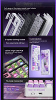 Teclado Mecánico De Juego LINGBAO K87 pro Con Keycaps PBT Structure Hot Swap 3/5 Pins Iluminación RGB Retroiluminada Gasket - details 1