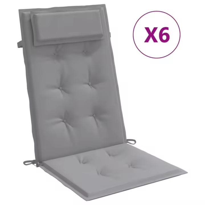 Zapatos de Silla con respaldo alto 6 UDS lona Oxford Gris - 1