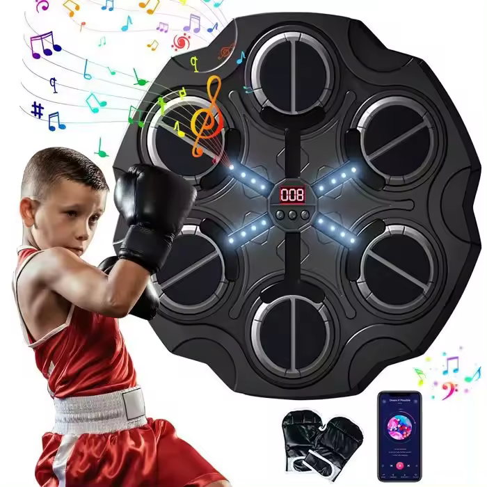 PORCHEDDU Máquina de Boxeo Música digital para niños con Luz LED Cool - 1