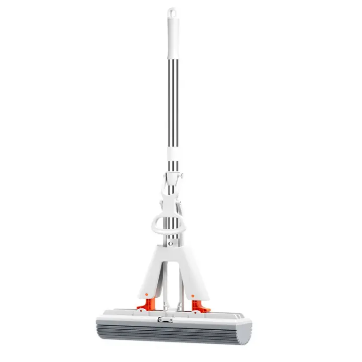 Mopa De Tela Plegable Para Limpieza Del Hogar Con Cabezal De Algodón Recambiable Y Mango Telescopio Eco-amigable - 1