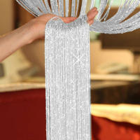 Cortina De Puerta Con Borlas Brillantes Divisor De Ventana Para Decoración De Sala De Estar Y Fiestas Material De Poliéster Clásico Estilo - details 5