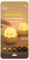 Lámpara De Noche Para Niños Con Sensor Táctil Luz Suave De Silicona Recargable USB Decoración De Dormitorio Regalo En Forma De Huevo Pato - details 3