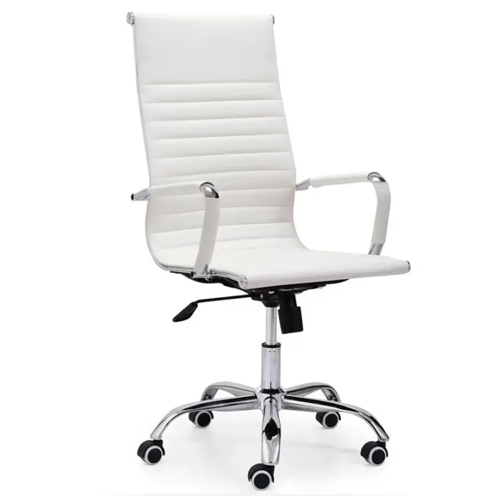 Miroytengo Silla escritorio Jou para despacho en color blanco respaldo alto con ruedas 64x64x106/116 cm - 1