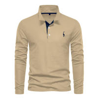 POLO de algodón con solapa nueva para hombre, camisa informal de moda con bordado de cervatillo, manga larga, primavera y otoño, 2024 - details 7