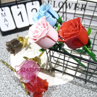 3PCS Regalo De Rosas Eternas Para Parejas Juguete De Construcción De Bloques Decorativo Personalizado Para Niñas Bloques De Plástico Irregular Para Adultos - details 9