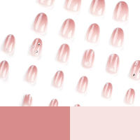 Uñas Falsas de Almendra Brillante con Destacado de Color Rosa Cortas para Mujeres y Chicas para Actividades de Fiesta y Belleza - details 7
