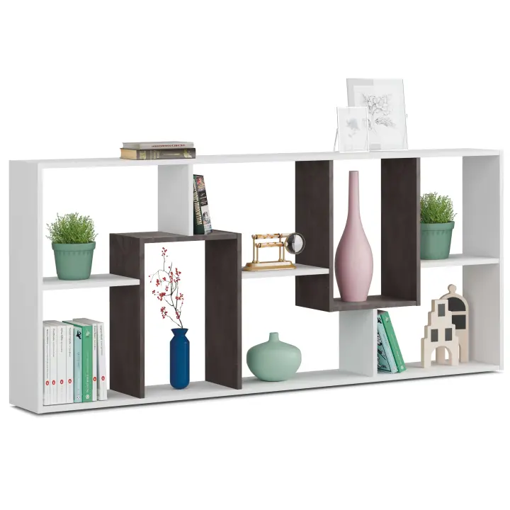 Miroytengo Estantería Kawa en blanco artik y oxido 180x80x25 cm - 1