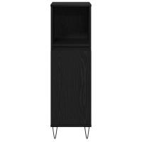 Armario de baño vidaXL Negro Roble 30x30x100 cm Madera elaborada - details 4