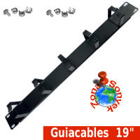 Panel guiacables 5 estribos anillas. Organizador de cable para racks 19 pulgadas. 1U de altura. TRICOM - details 0