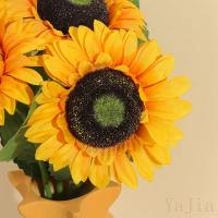 1/3/5Pcs Bouquet De Flores Artificiales De Girasol Para Decoración De Hogar Fiesta De Boda Regalo De Día De La Madre Ornamento De Jardín Material Seda - details 7