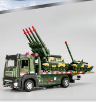 Modelo De Camión De Transporte De Tanques Militares a Escala 1/32 Con Sonido Luz Y Puertas Abiertas Juguetes De Vehículos Para Niños - details 1