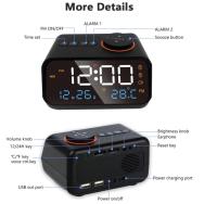 Radio Despertador LED Multifunctional with Música, Temporización, Recargable, FM radio, Negro - details 5