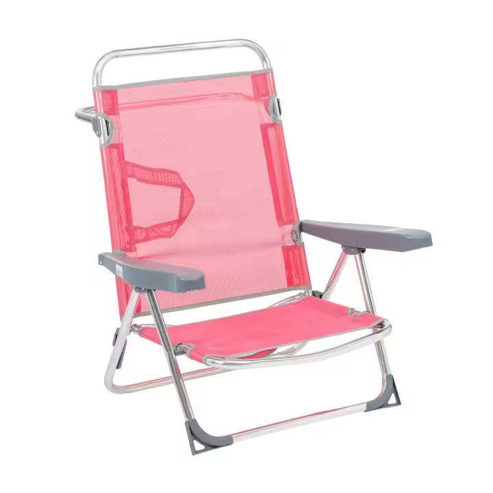 SILLA CAMA PLAYA ALCO ALUMINIO FIBRELINE COLOR ROSA 607ALF - 1