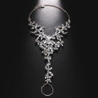 Pulsera De Dedo Bohemia Geométrica Con Cristales Para Mujer Accesorio De Pie Para Sandalias Sumersas En Agua Color Oro Plata - details 1