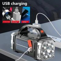 Lámpara Portátil Recargable Con 8/4 LED FuerteLinterna Solar USB Con COB Para Camping Y Exteriores Incluye Batería Recargable - details 9