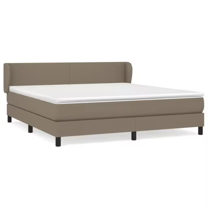 vidaXL Cama box spring con colchón tela gris taupe 160x200 cm - 1