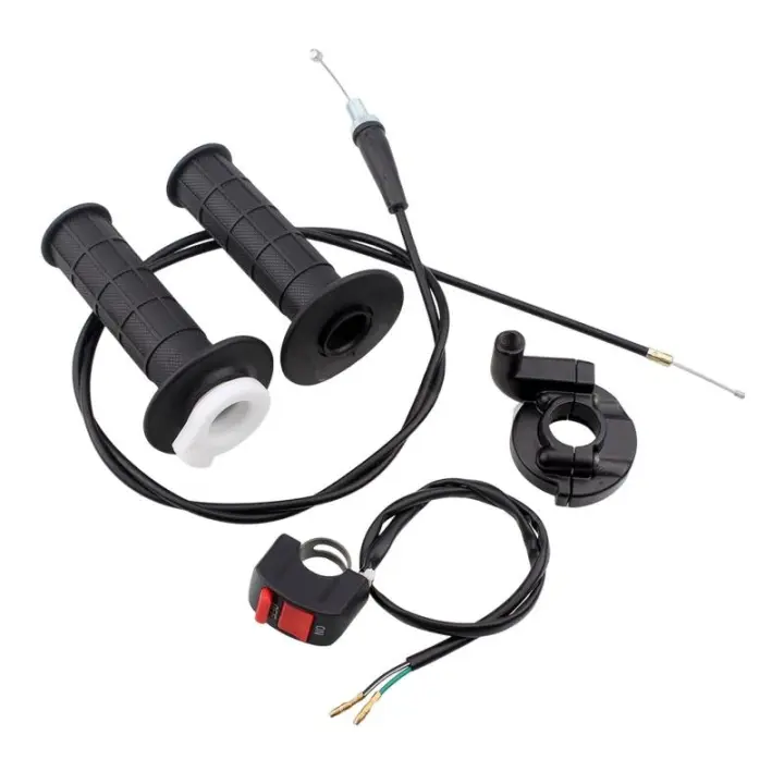 Juego De Manillar Y Cable De Acelerador Para Bicicleta Mini 50cc 150cc 250cc Instalación Fácil Reemplazo Profesional Duradero Con Interruptor off on 7/8"/22mm Barra - 1