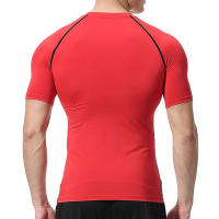 Camiseta De Compresión Para Hombres Con Estampado Cruzado Deportiva Para Gimnasio Correr Y Running Camiseta Básica De Deporte Quick-Drying Polyester Talla Verdadera - details 10