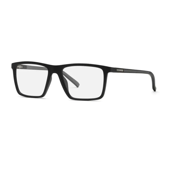 MONTURA HOMBRE PHILIPP PLEIN SPORT GAIN VSP028 0U28 54-17  Montura Acetato Negro Mate  Varilla con Detalle Gris   Forma Rectangular   Borde Completo  - 1