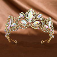 Diadema De Lujo Vintage Barroco Para Boda Corona De Cristal Y Resina Para Reina Accesorio De Cabello Elegante Para Novia - details 3