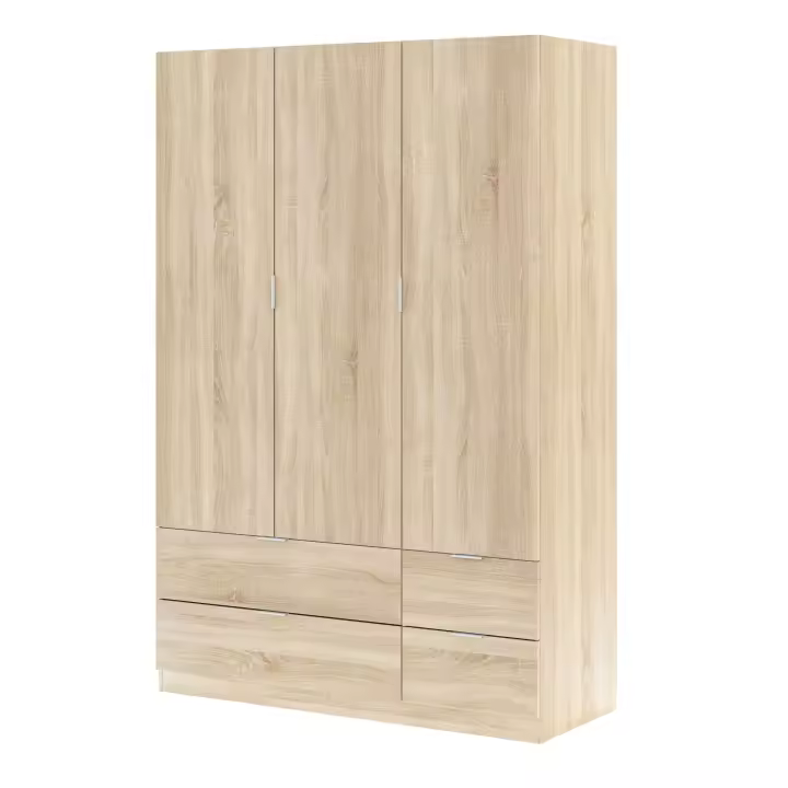 Armario Ropero Habitación Dormitorio Color Roble Canadian 200x135x52 cm - 1