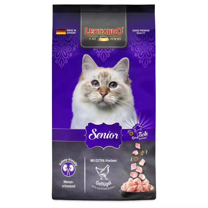 Leonardo Senior con ave fresca pienso para gatos mayores de 10 años - 1