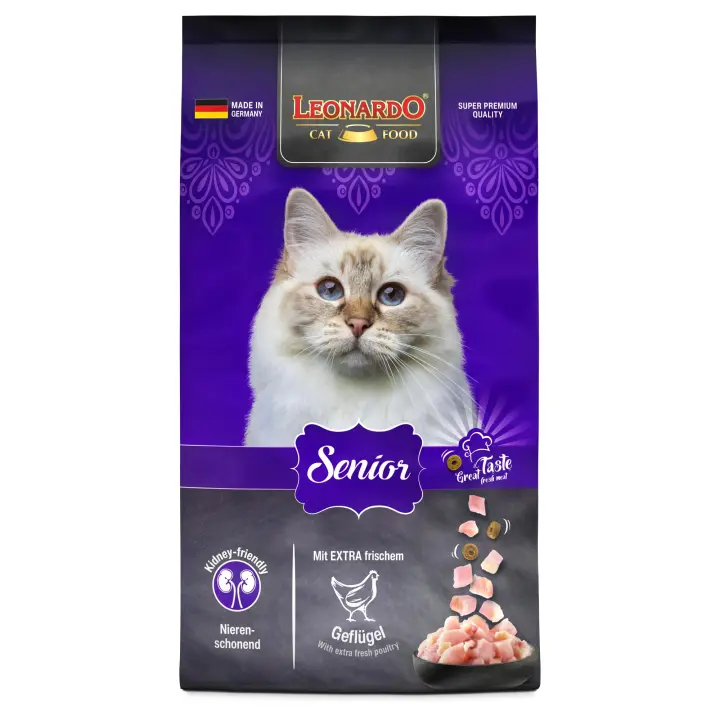 Leonardo Senior con ave fresca pienso para gatos mayores de 10 años - 1