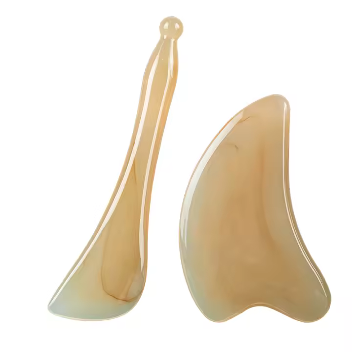 Masajeador De Cara Natural OX Horn Gua Sha Para Piel Cuidado Facial Masaje Resina Herramienta De Scraping Beauty Health Care - 1