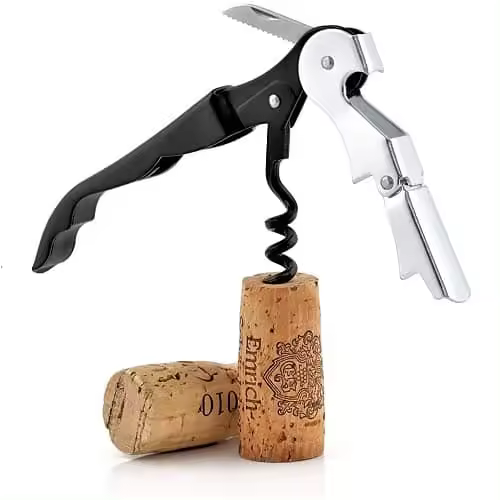 CABLEPELADO Sacacorchos de camarero, Llave de vino, Abridor de vino, Abridor cerveza, Abridor de botellas, Abrebotellas, Quita chapas, Destapador de botellas, Metálico, Apto para abrir botellas - 1