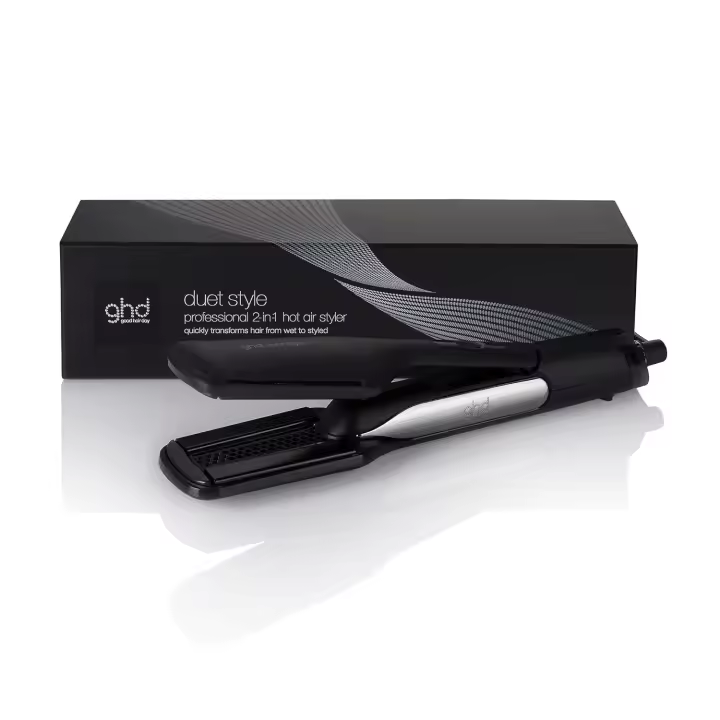 Plancha de pelo de aire caliente 2 en 1 ghd Duet Style Negra Profesional | Secado y peinado en un solo paso, sin dañar el cabello - 1