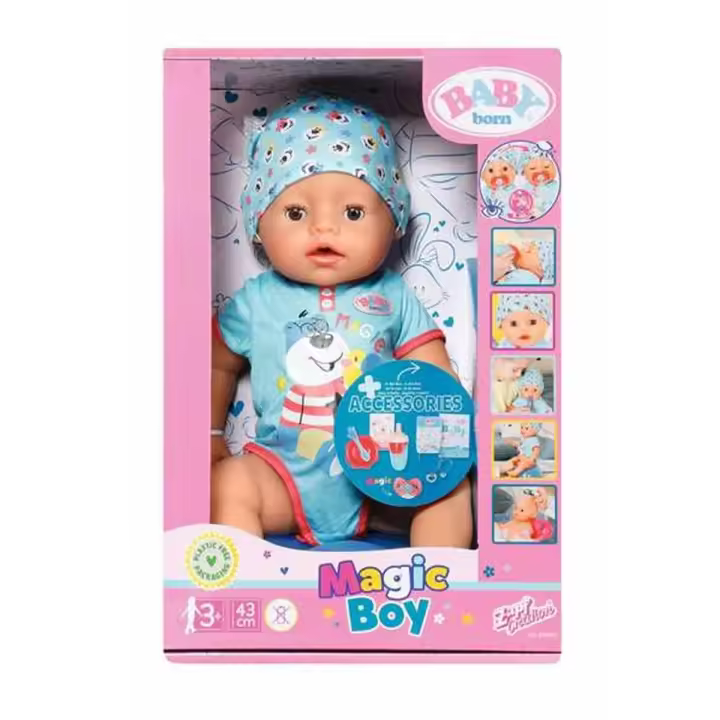 BABY Born Magic Boy 43cm con Chupete Mágico ,Muñeco con Funciones Realistas , Suave al Tacto Zaff - 1