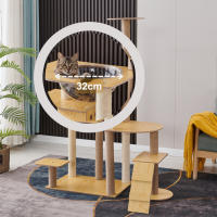 Cature,Árbol para Gatos, Torre Rascador con Casa y Plataformas Múltiples, 135 cm Alto x 60 cm Largo, Natural - details 4