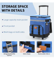Bolsa de hielo con carrito de nuevo estilo, bolsa de picnic para exteriores, refrigerador para automóvil, bolsa de aislamiento para remolcador de gran capacidad, caja de aislamiento - details 18