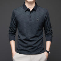 Camisa Polo Para Hombre Casual Larga Con Insignia De Color Sólido Moda Transpirable Cómoda Versátil Top Poliéster Cuatro Estaciones - details 10