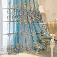 Cortina Europea De Encaje Transparente Con Patrón Geométrico Y Flores Para Decoración Del Hogar 1 Panel Con Bolso De Tubería - details 11