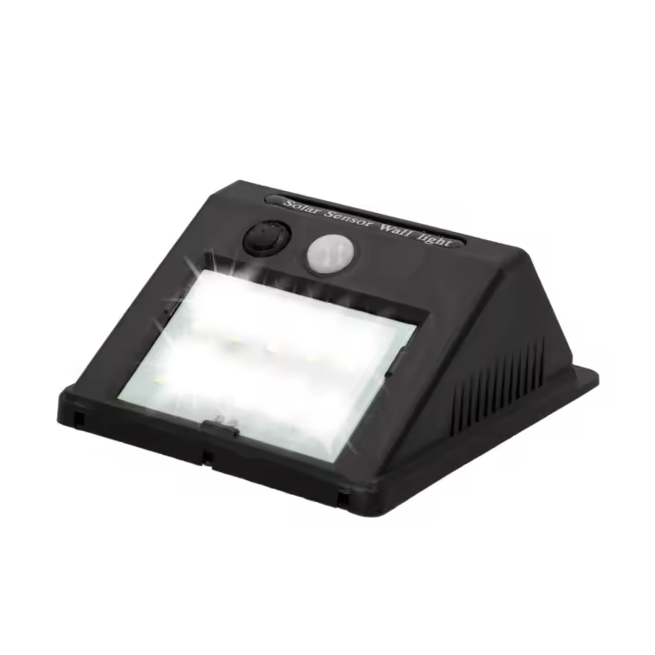 Aplique solar Aktive 8 LED sensor de movimiento negro 12,4x9,5x5 cm - 1