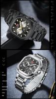 Reloj De Cuarzo Para Hombre MINI FOCUS Con Dial Cuadrado Luminoso Resistente Al Agua Y Fecha Correa De Acero Inoxidable Multifuncional Casual - details 13