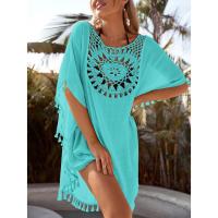 Vestido De Playa De Algodón Y Lino Sexy Y Suave Cubierta De Bikini En Color Sólido Estilo Casual Vacacional Con Espalda Descubierta - details 5