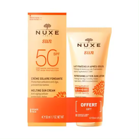 Nuxe Sun Crema Solar Fundente Facial SPF50 50ml + Leche Refrescante After Sun 50ml - 1