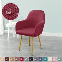 Cubierta De Silla De Cojín De Poliéster Elástico En Color Sólido Protector De Silla Para Hogar Decoración De Comedor - details 10