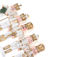 1PCS Nutcracker Puppet Soldier Pendant 6/12CM Miniatura Soldado De Navidad Decoración Para Escritorio Adorno De Hogar Figura De Madera - details 9